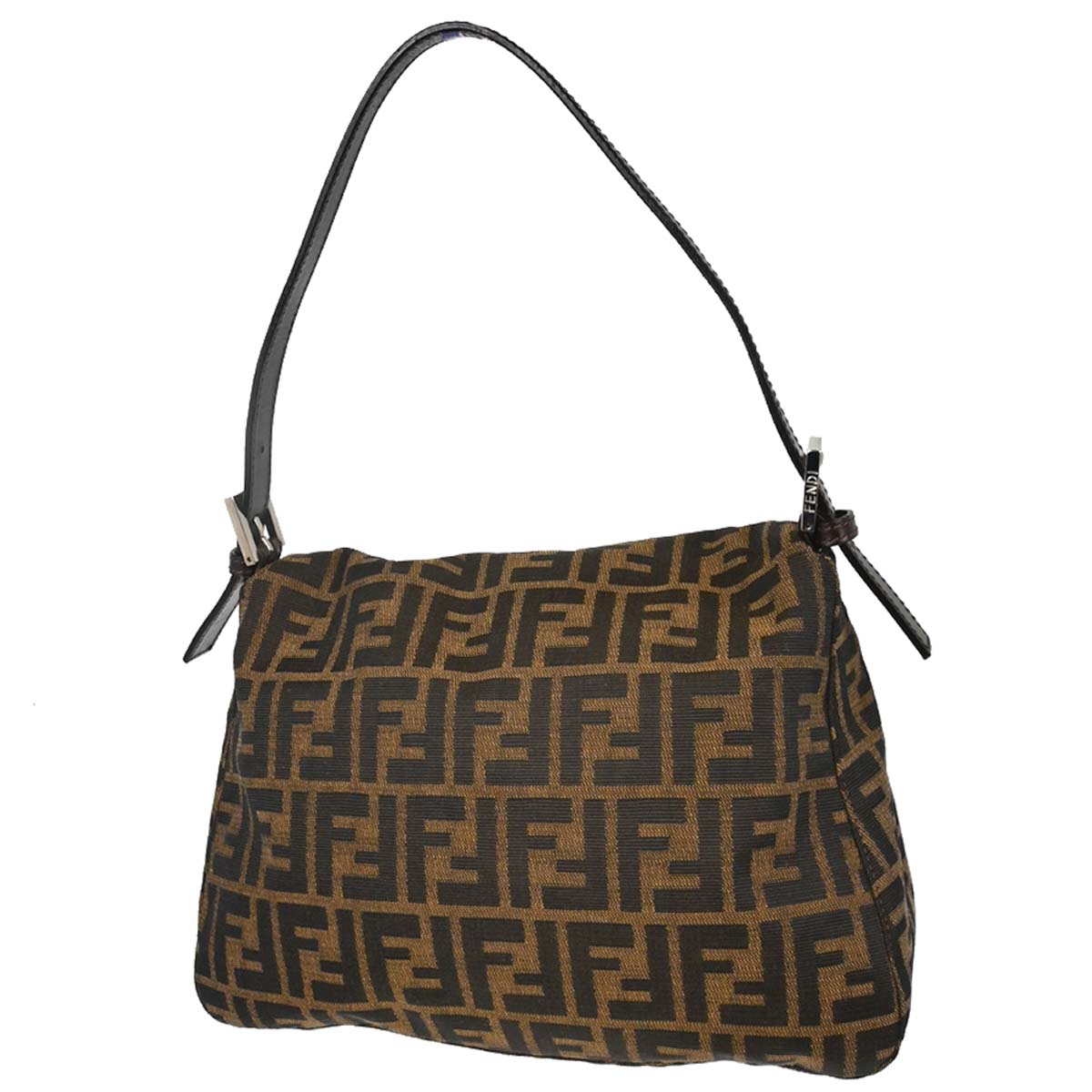 Fendi Brown Canvas Zucca Mamma Baguette Handbag