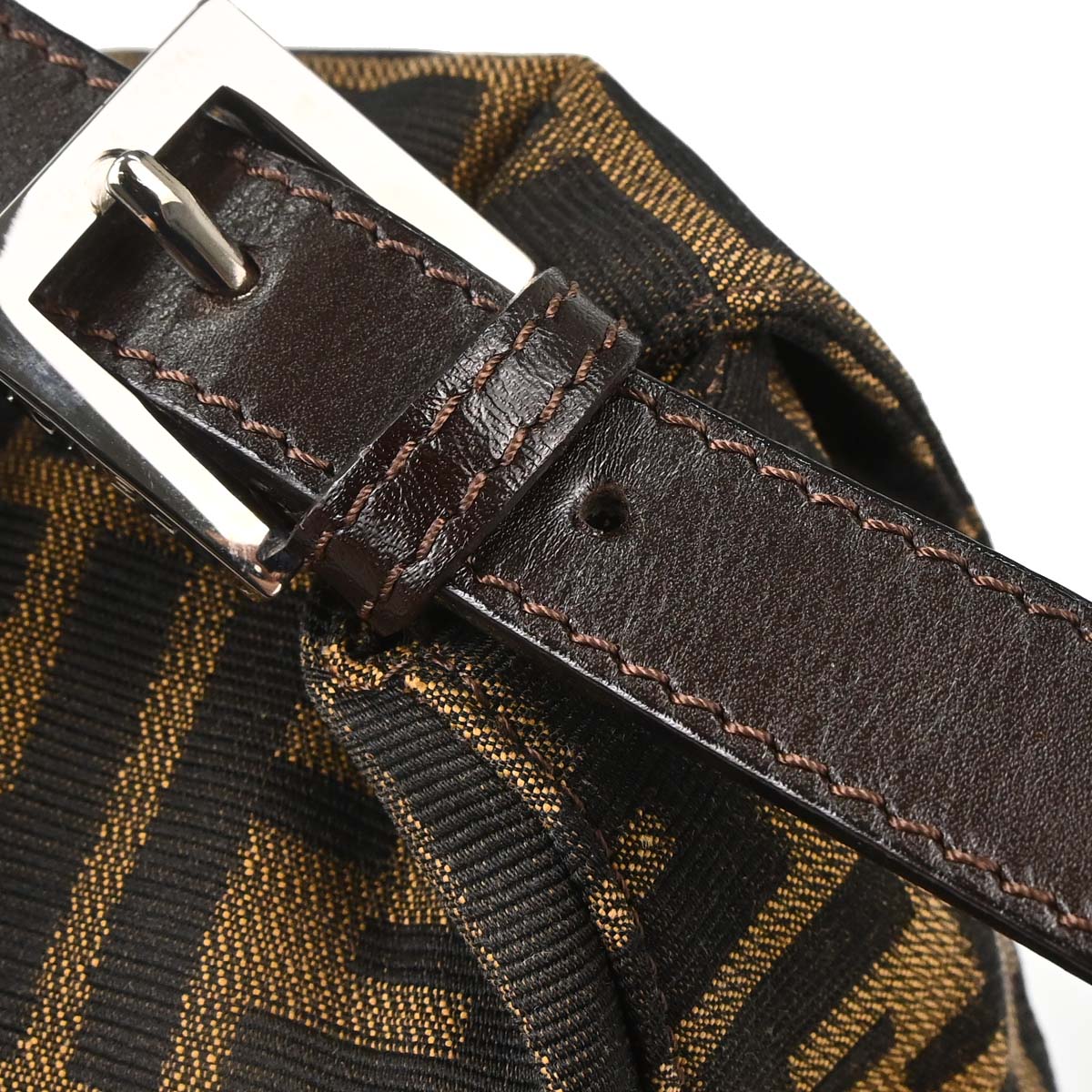Fendi Brown Canvas Zucca Mamma Baguette Handbag