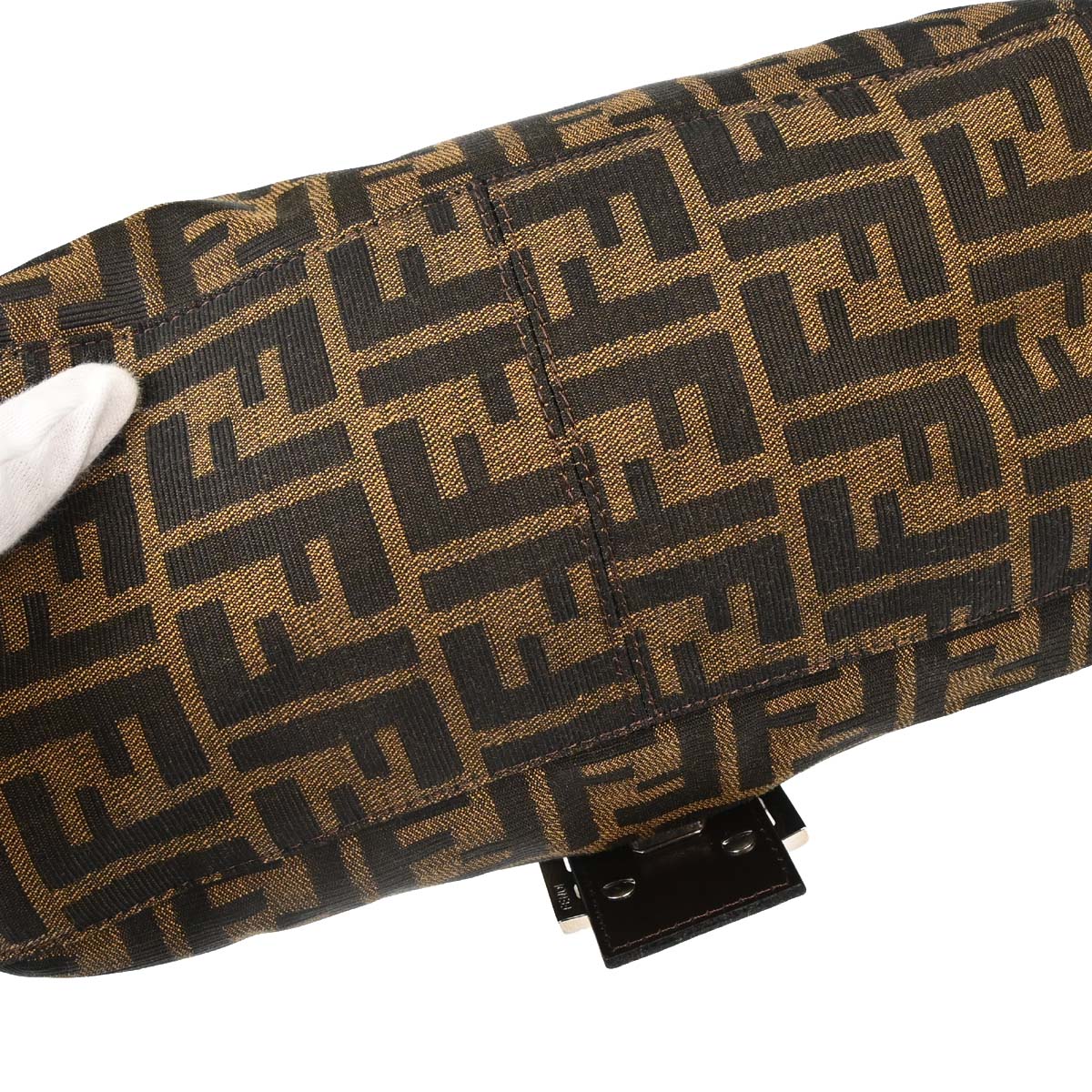 Fendi Brown Canvas Zucca Mamma Baguette Handbag