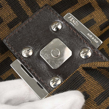 Fendi Brown Canvas Zucca Mamma Baguette Handbag