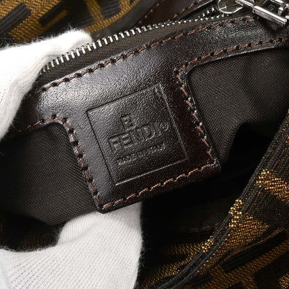 Fendi Brown Canvas Zucca Mamma Baguette Handbag
