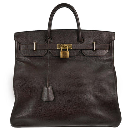 Hermes Chocolat Ardennes HAC Haut a Courroies 45 Handbag
