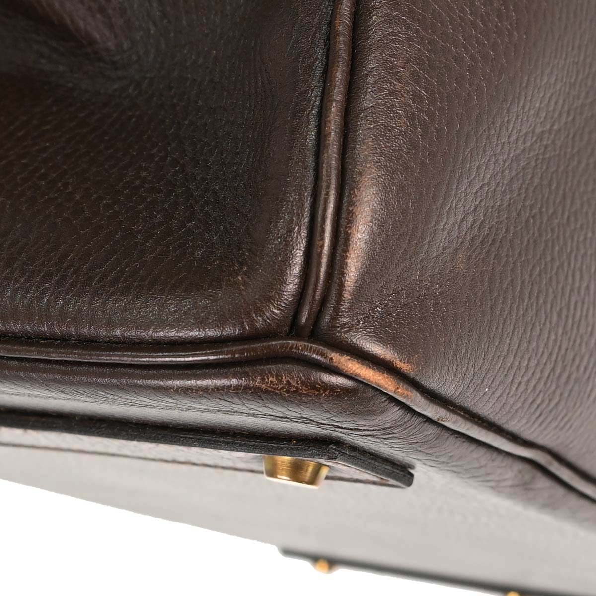 Hermes Chocolat Ardennes HAC Haut a Courroies 45 Handbag