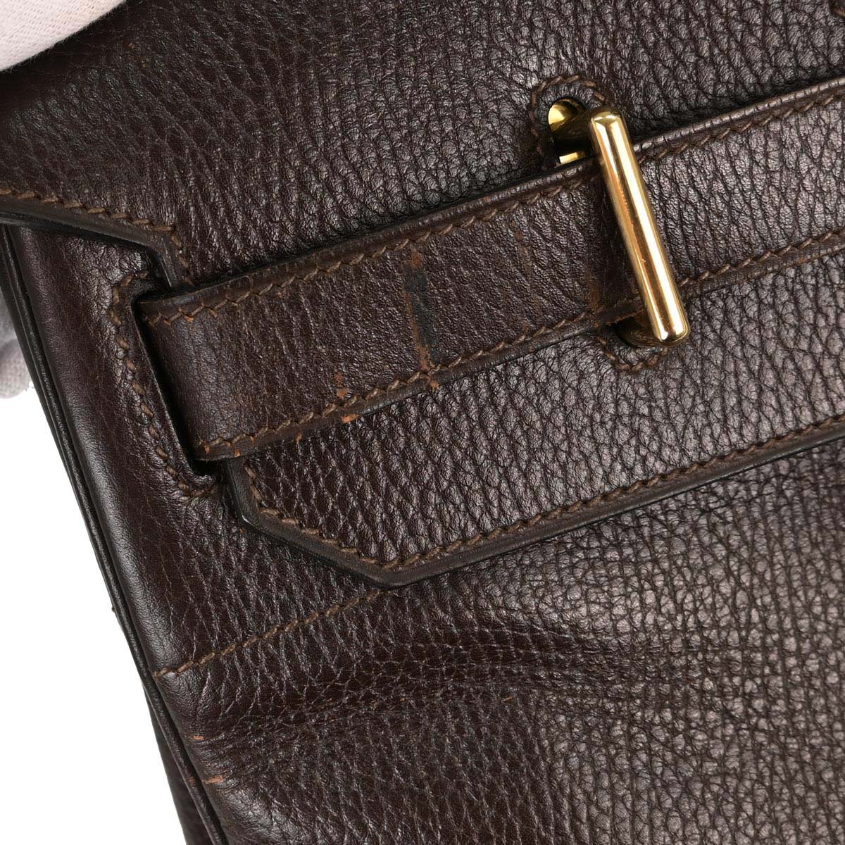 Hermes Chocolat Ardennes HAC Haut a Courroies 45 Handbag