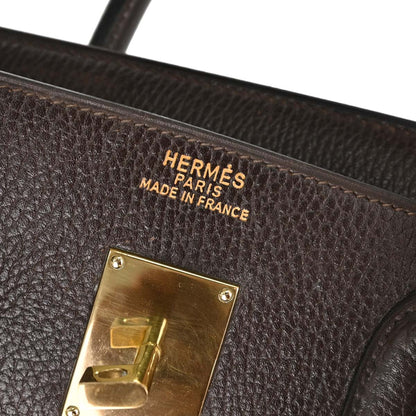 Hermes Chocolat Ardennes HAC Haut a Courroies 45 Handbag