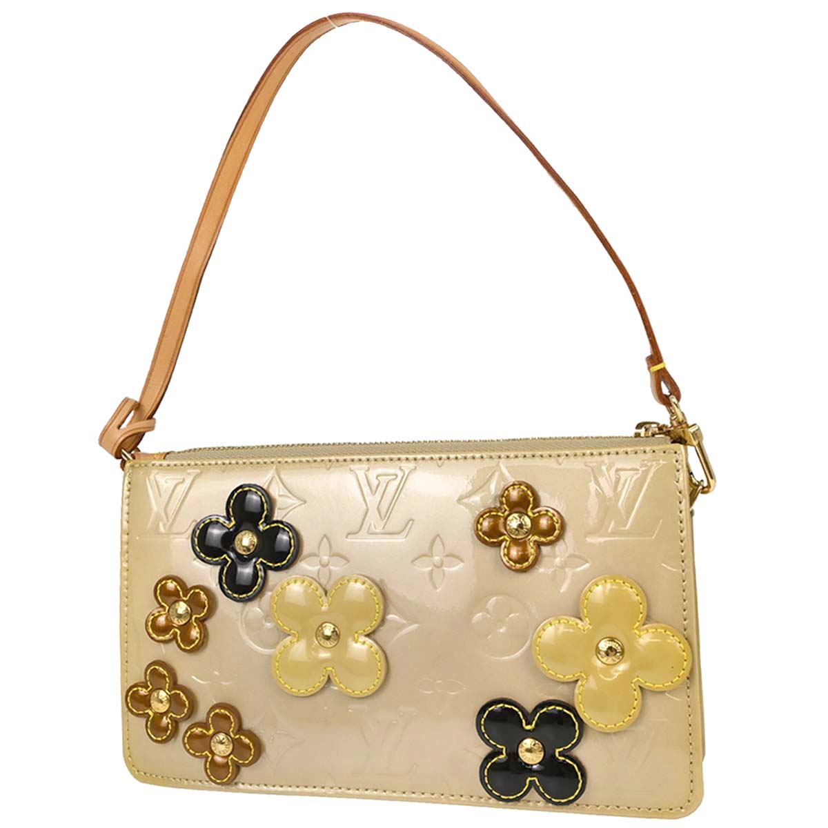 Louis Vuitton Beige Vernis Flower Lexington Handbag M92246