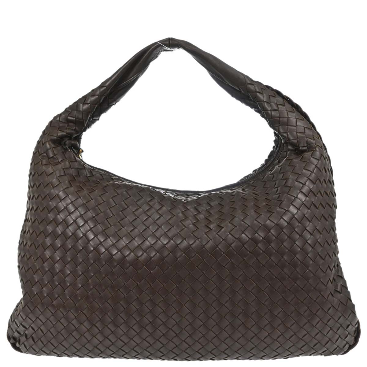 Bottega Veneta Brown Lambskin Intrecciato Hobo Handbag