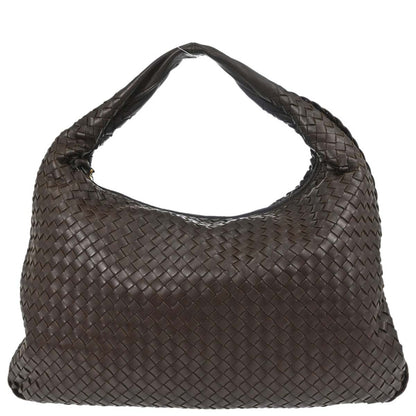 Bottega Veneta Brown Lambskin Intrecciato Hobo Handbag