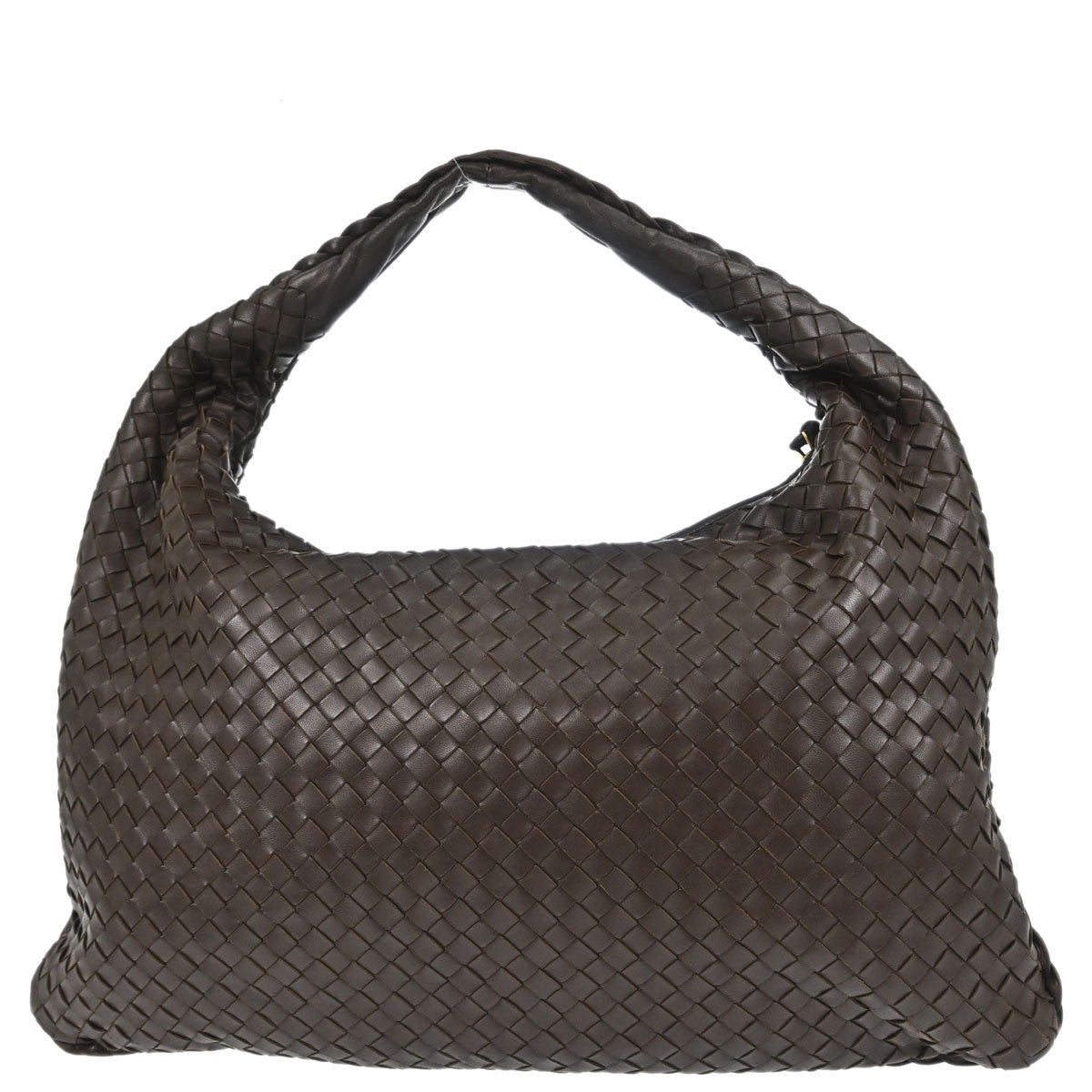Bottega Veneta Brown Lambskin Intrecciato Hobo Handbag