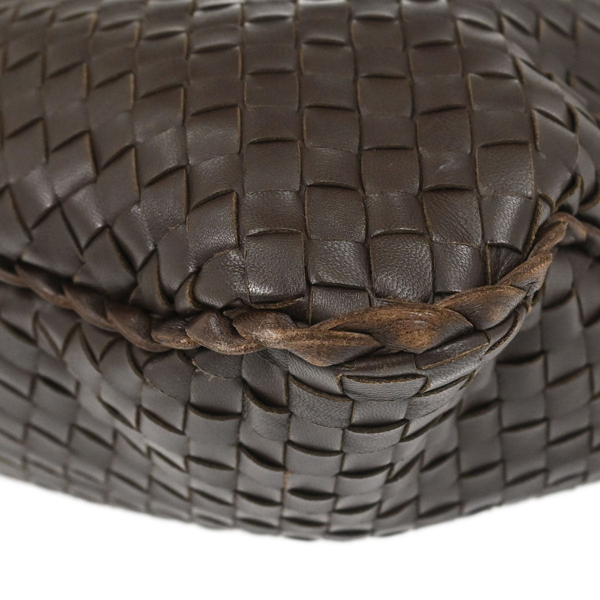 Bottega Veneta Brown Lambskin Intrecciato Hobo Handbag