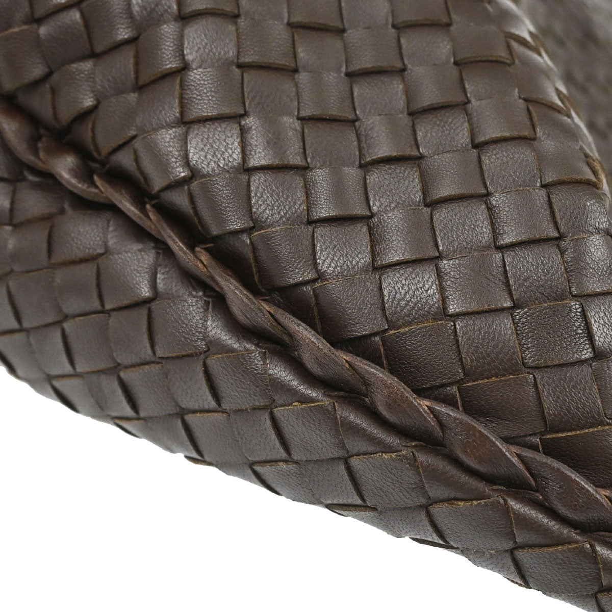Bottega Veneta Brown Lambskin Intrecciato Hobo Handbag