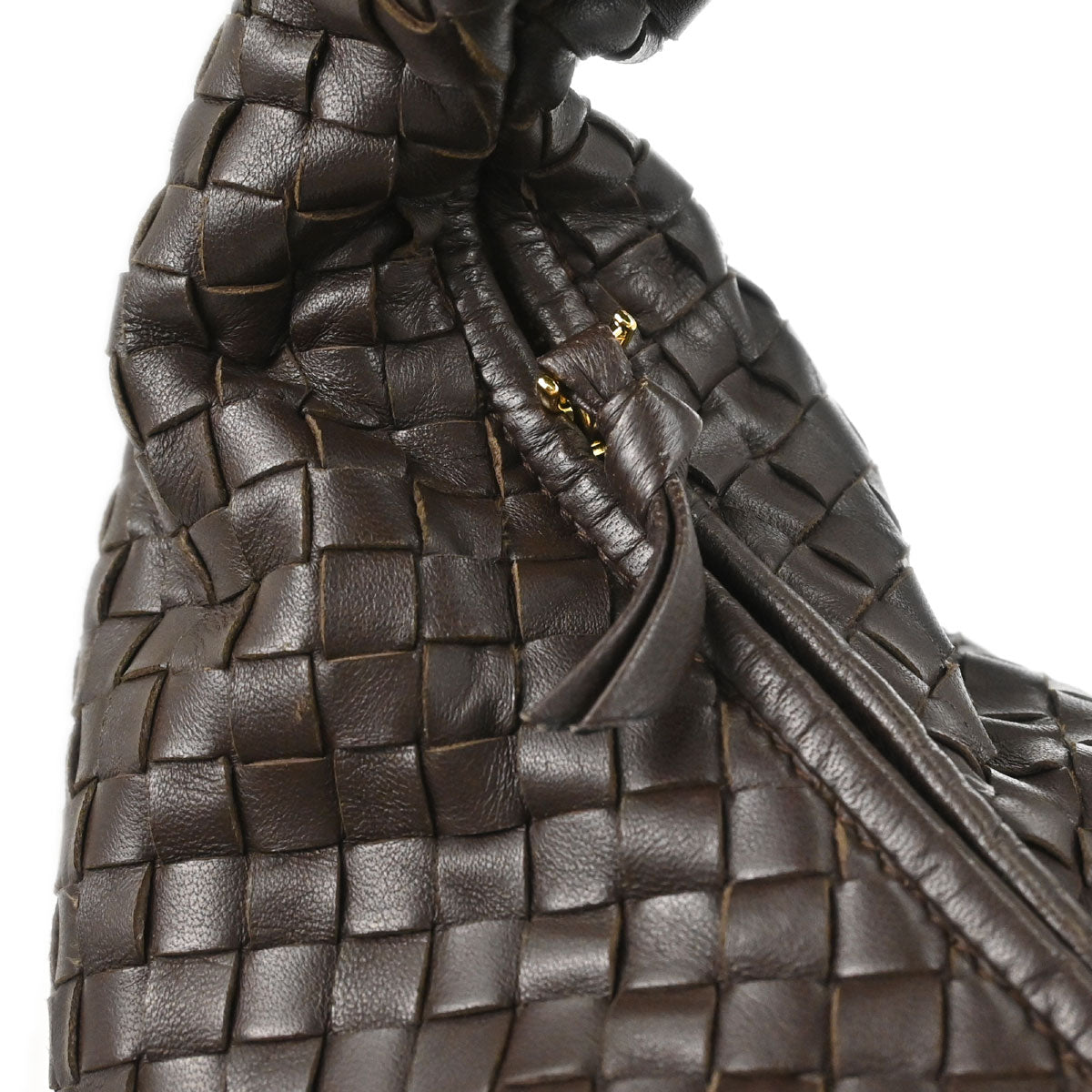 Bottega Veneta Brown Lambskin Intrecciato Hobo Handbag