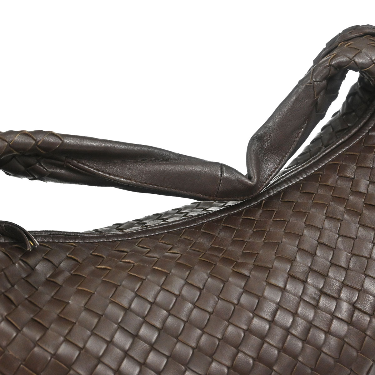 Bottega Veneta Brown Lambskin Intrecciato Hobo Handbag