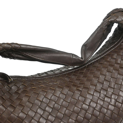 Bottega Veneta Brown Lambskin Intrecciato Hobo Handbag