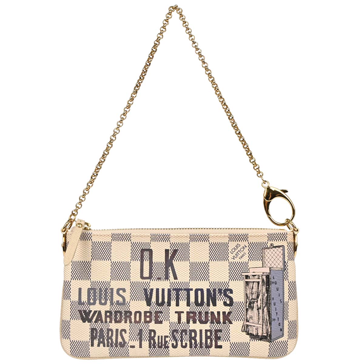 Louis Vuitton Damier Azur Pochette Milla MM Handbag N63090