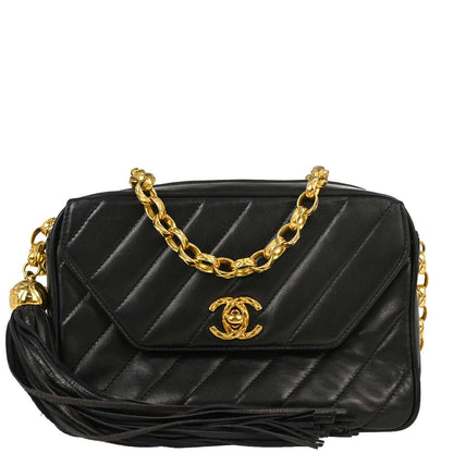 Chanel Black Lambskin Camera Bag Mini