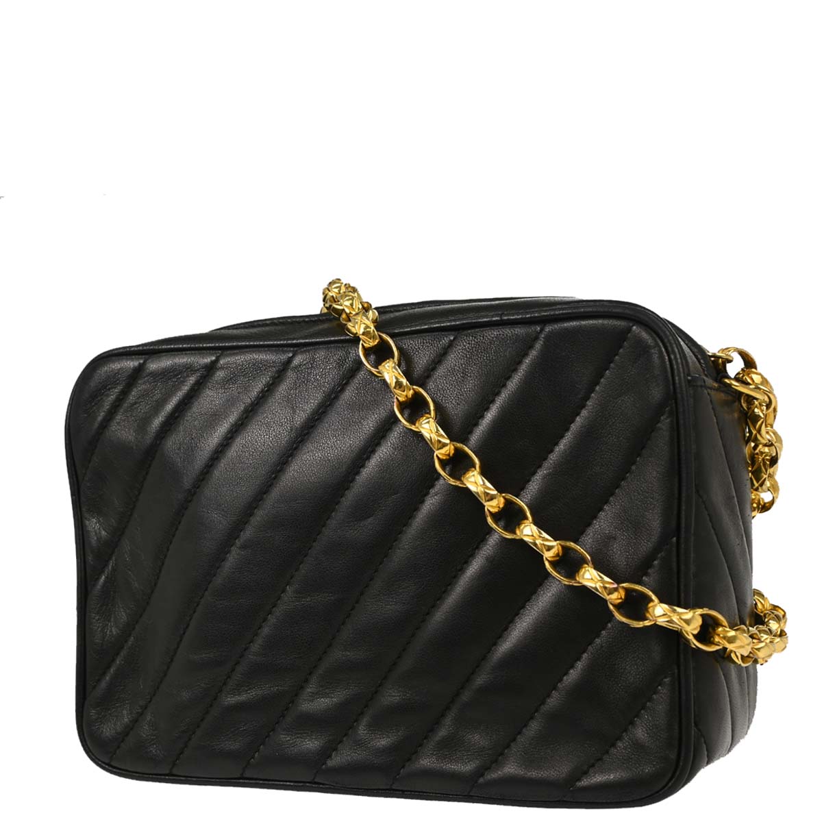 Chanel Black Lambskin Camera Bag Mini