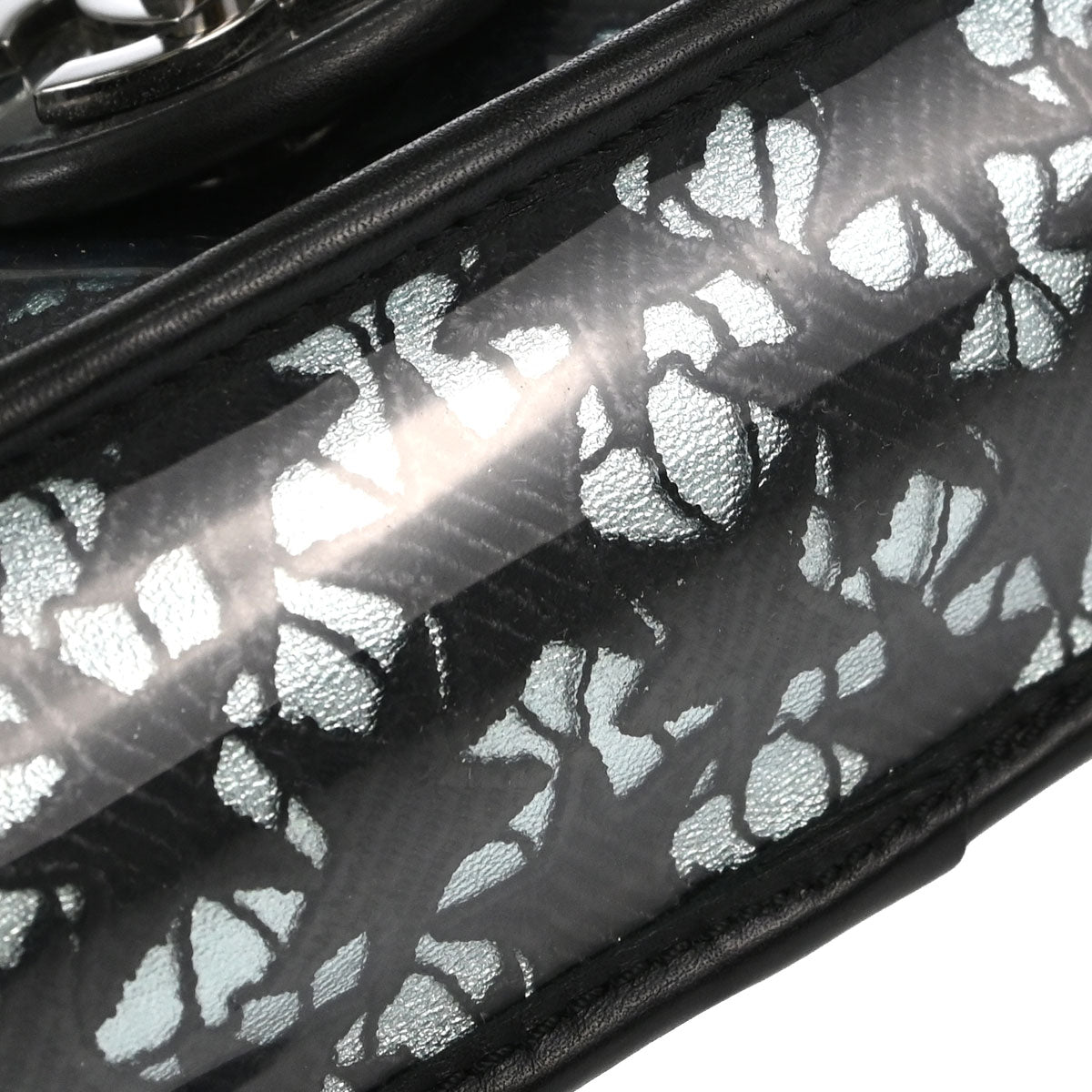 Chanel 2006-2008 Black PVC Star Lace Single Flap Medium Shoulder Bag