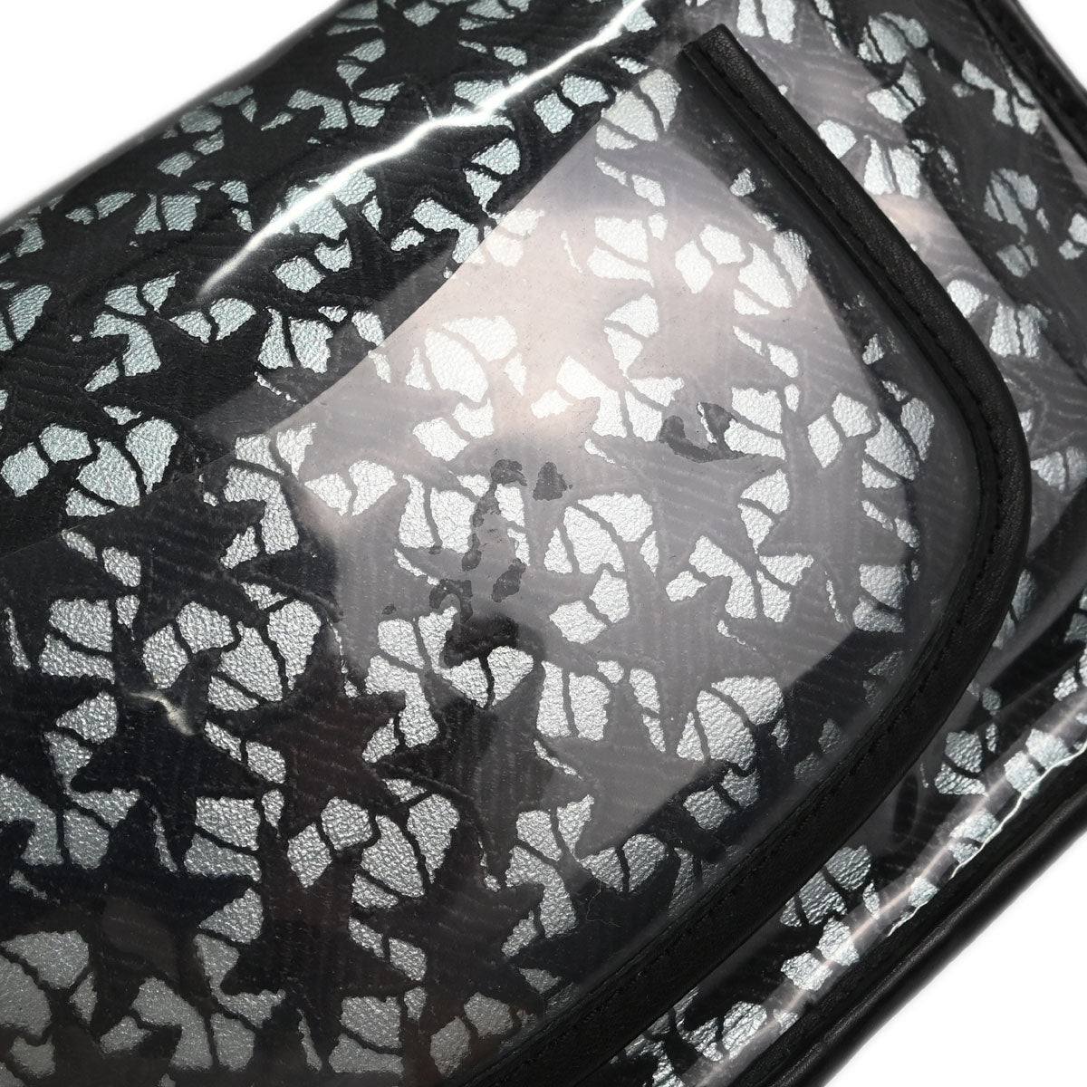 Chanel 2006-2008 Black PVC Star Lace Single Flap Medium Shoulder Bag