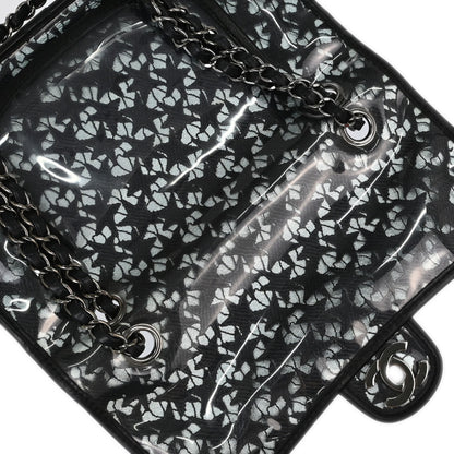 Chanel 2006-2008 Black PVC Star Lace Single Flap Medium Shoulder Bag