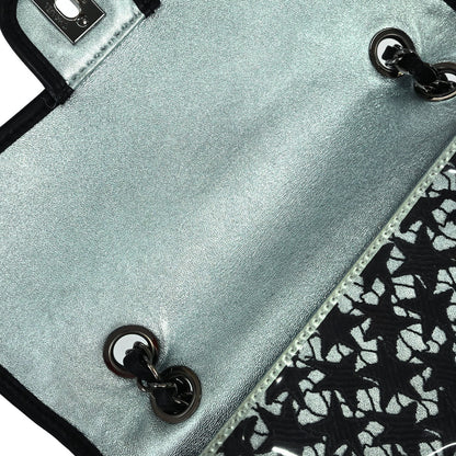 Chanel 2006-2008 Black PVC Star Lace Single Flap Medium Shoulder Bag