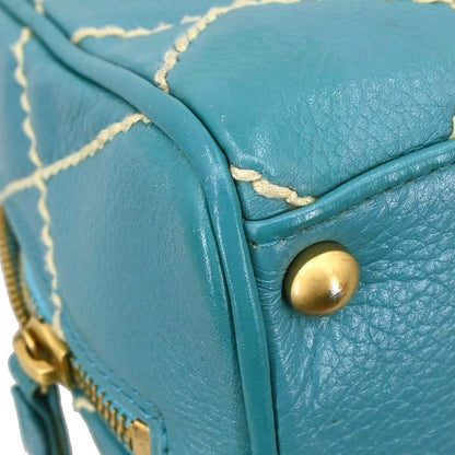 Chanel Turquoise Blue Calfskin Wild Stitch Handbag