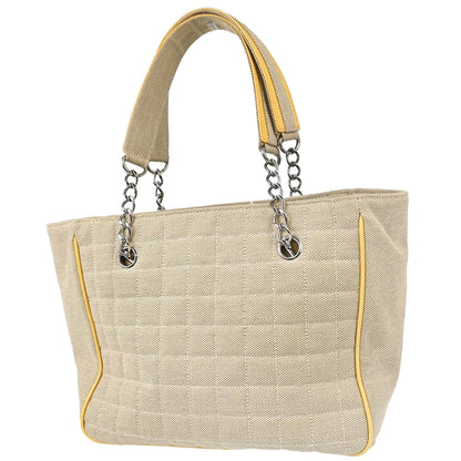 Chanel Black Yellow Canvas Camellia No.5 CC Tote Handbag