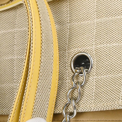 Chanel Black Yellow Canvas Camellia No.5 CC Tote Handbag