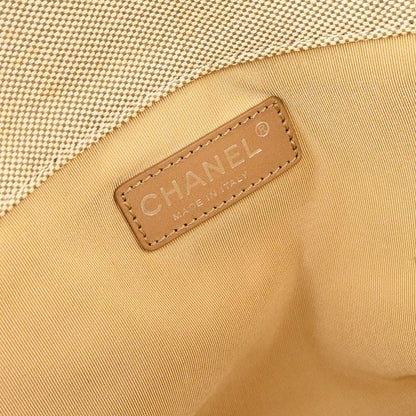 Chanel Black Yellow Canvas Camellia No.5 CC Tote Handbag