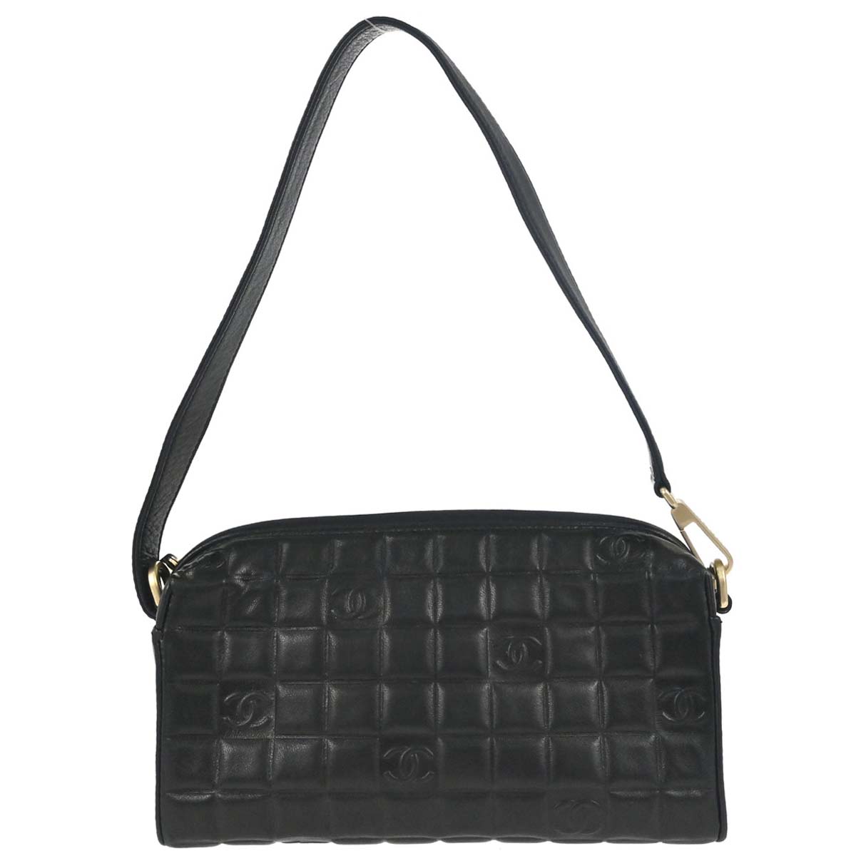 Chanel Black Lambskin Choco Bar Handbag