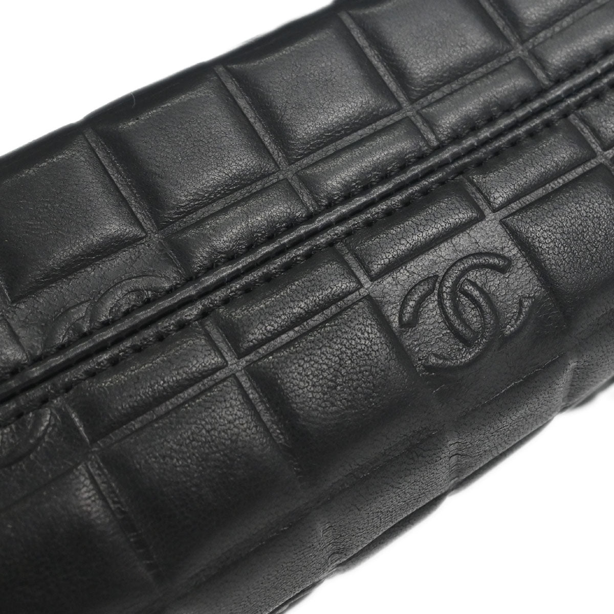 Chanel Black Lambskin Choco Bar Handbag
