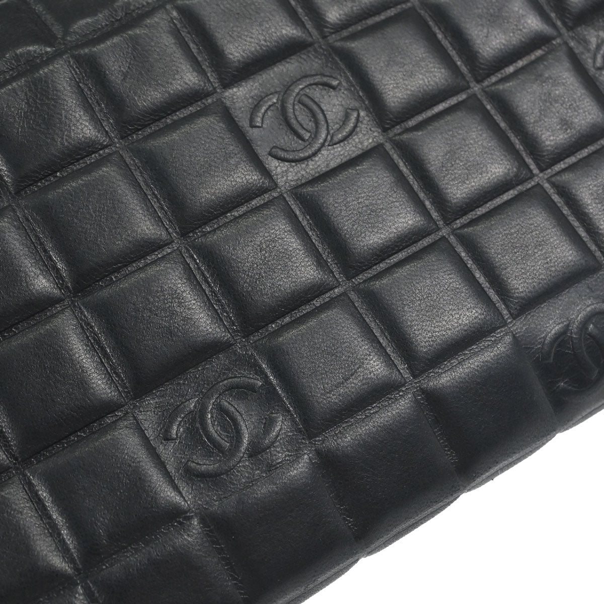 Chanel Black Lambskin Choco Bar Handbag