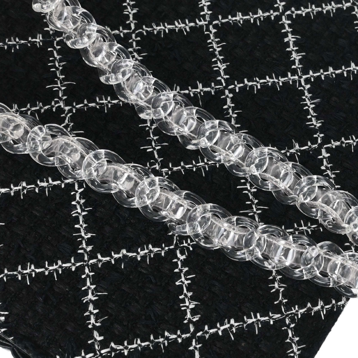 Chanel 2016-2017 Black Tweed Acrylic Chain Tote Shoulder Bag