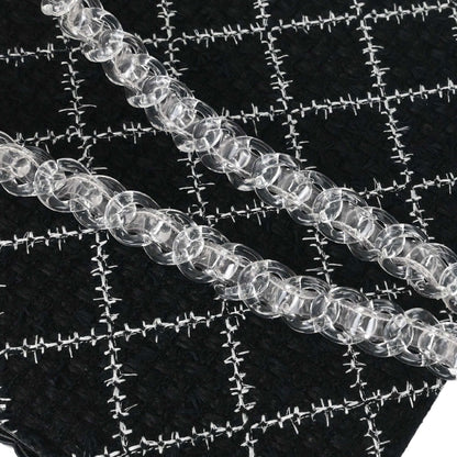 Chanel 2016-2017 Black Tweed Acrylic Chain Tote Shoulder Bag