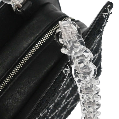 Chanel 2016-2017 Black Tweed Acrylic Chain Tote Shoulder Bag