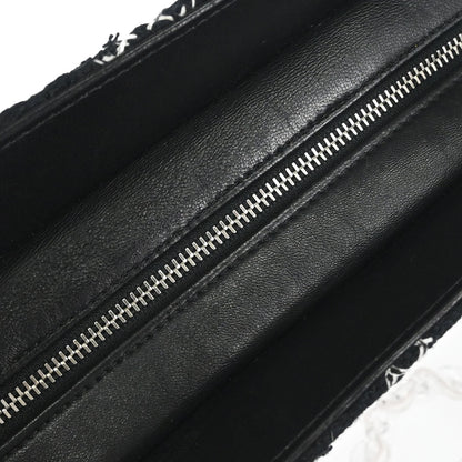 Chanel 2016-2017 Black Tweed Acrylic Chain Tote Shoulder Bag