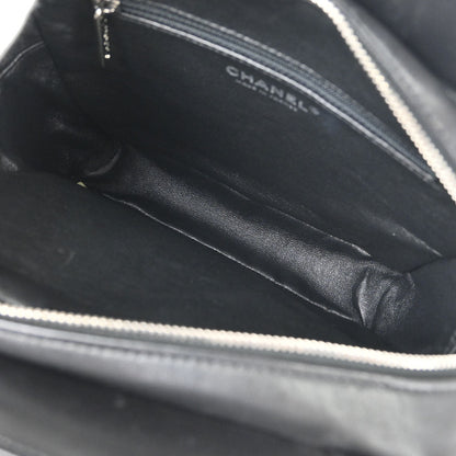 Chanel 2016-2017 Black Tweed Acrylic Chain Tote Shoulder Bag