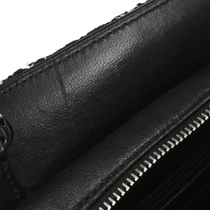 Chanel 2016-2017 Black Tweed Acrylic Chain Tote Shoulder Bag