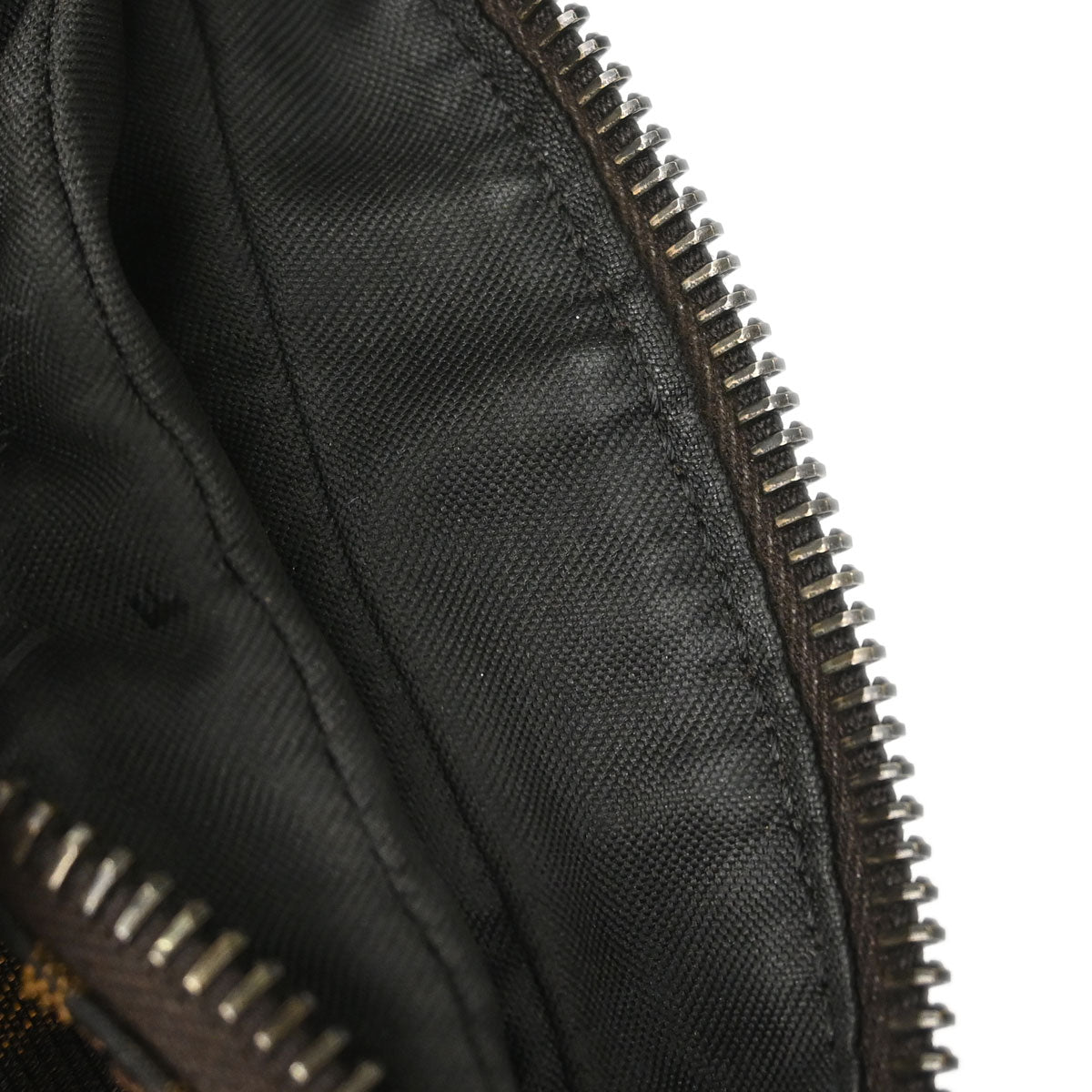 Fendi * Brown Canvas Lizard Zucca Wood Panel Oyster Hobo Handbag
