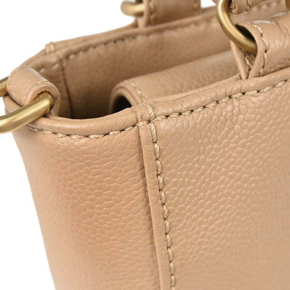 Chanel 2005-2006 Beige Caviar 2way Shoulder Handbag