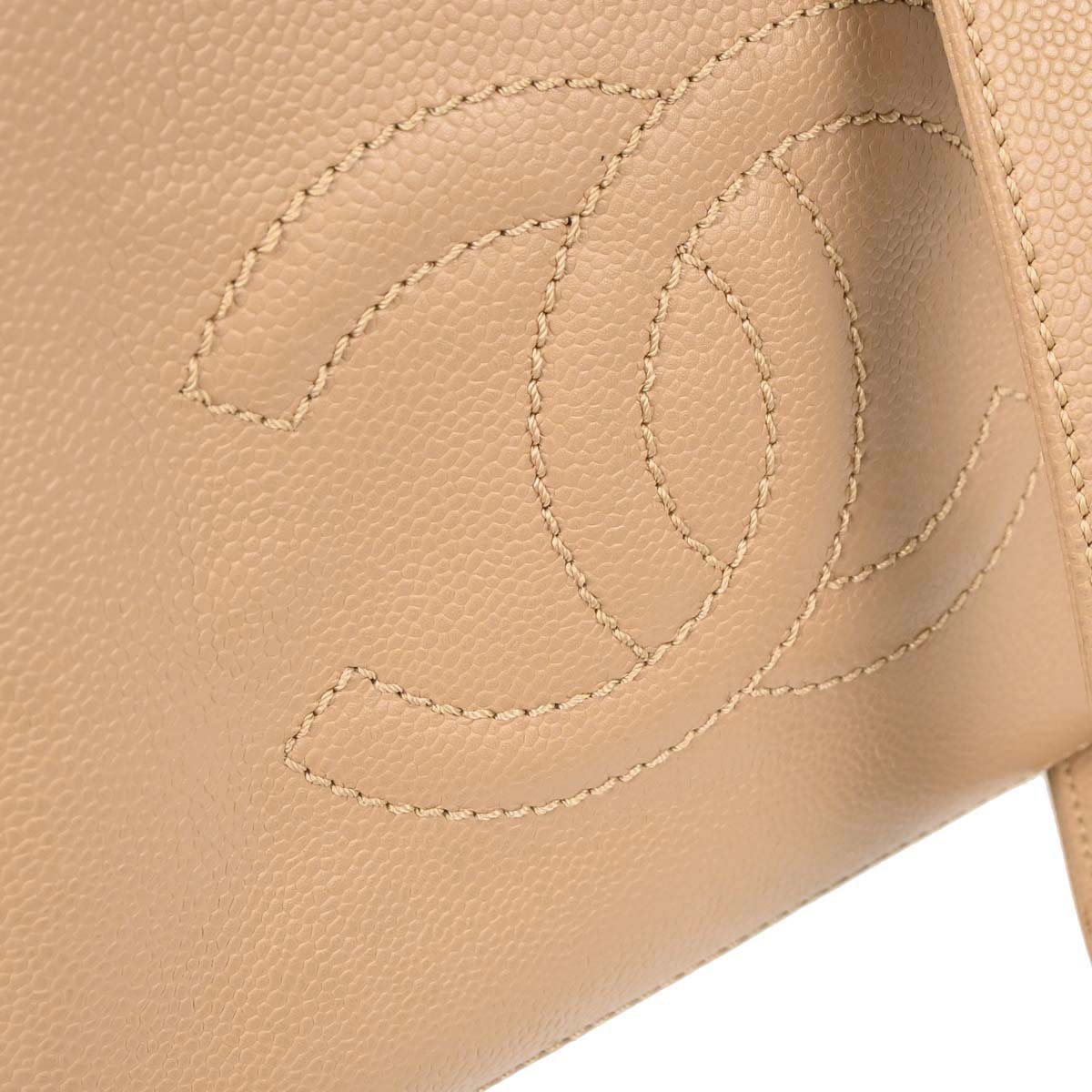 Chanel 2005-2006 Beige Caviar 2way Shoulder Handbag