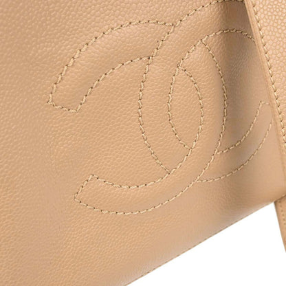 Chanel 2005-2006 Beige Caviar 2way Shoulder Handbag