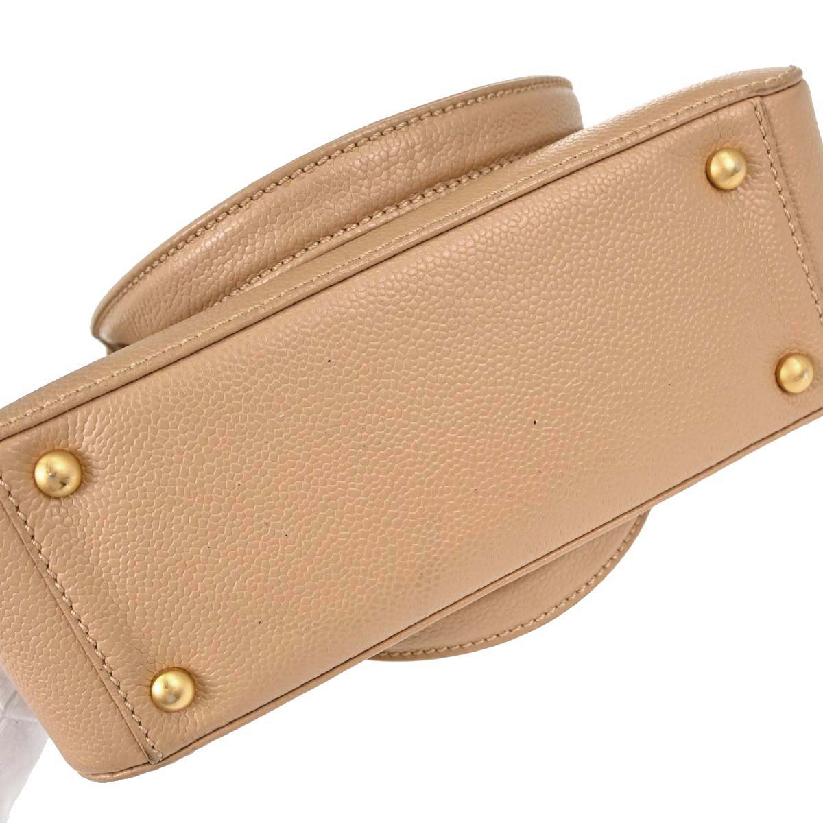 Chanel 2005-2006 Beige Caviar 2way Shoulder Handbag
