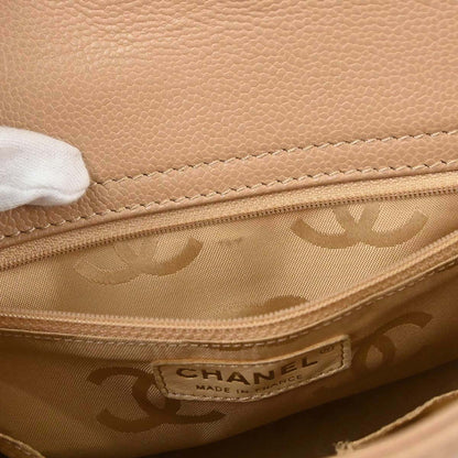 Chanel 2005-2006 Beige Caviar 2way Shoulder Handbag