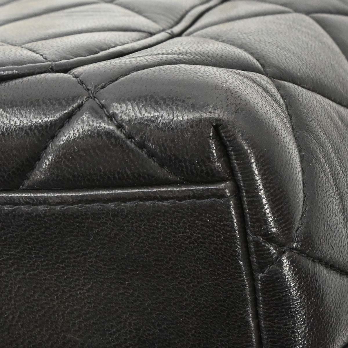 Chanel Black Lambskin Chain Tote Shoulder Bag