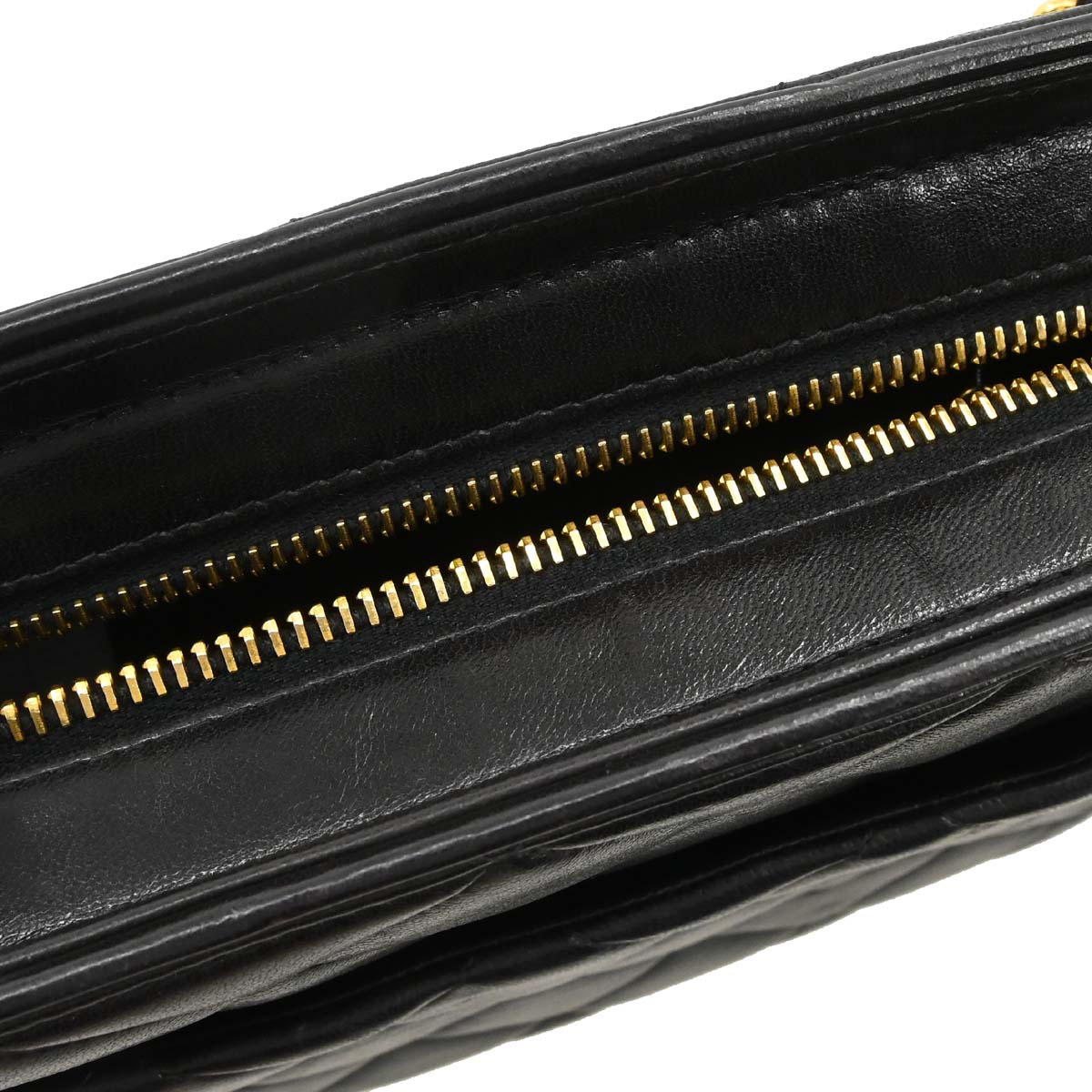 Chanel Black Lambskin Chain Tote Shoulder Bag