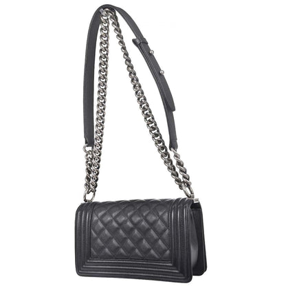 Boy Chanel Black Caviar Skin Small Chain Shoulder Bag