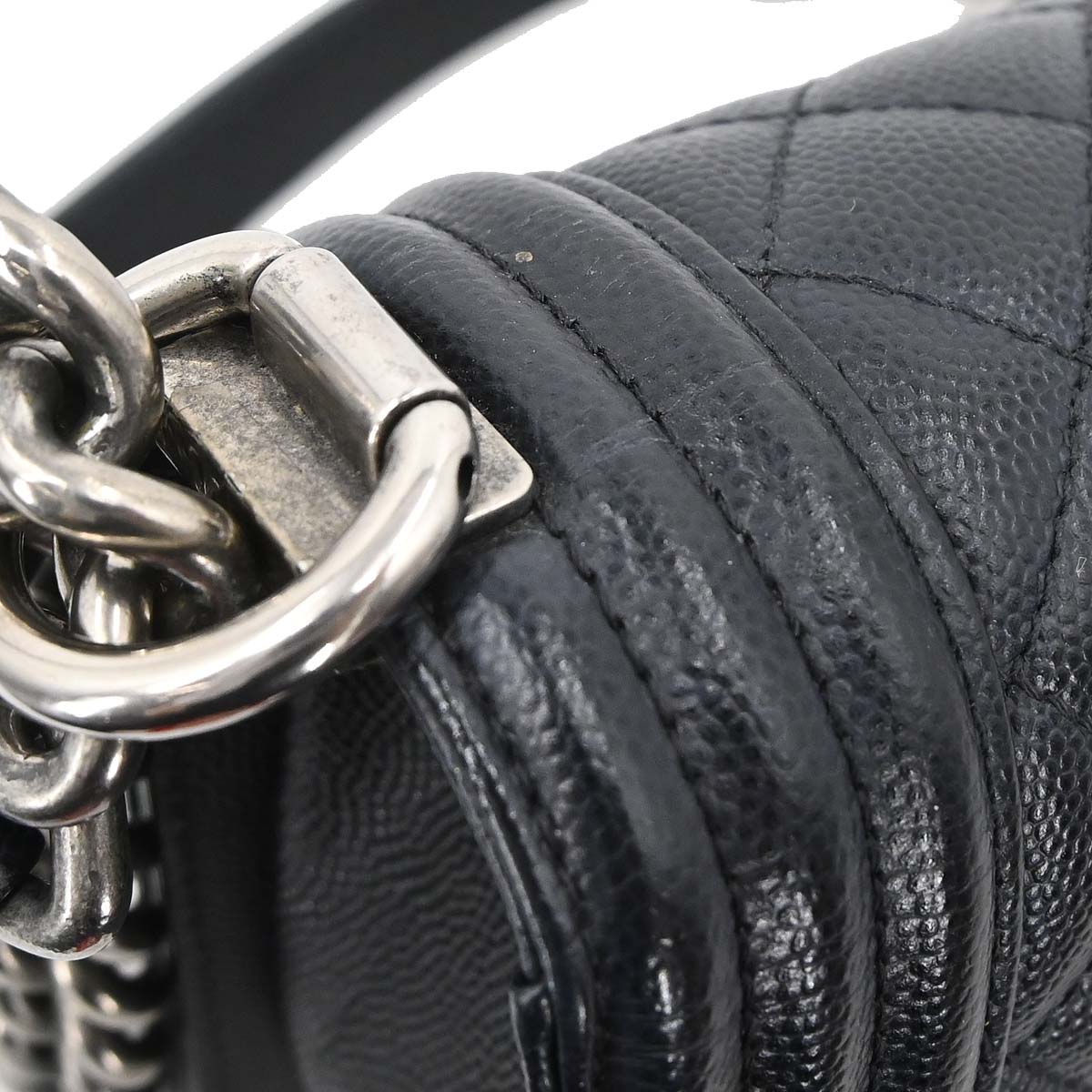 Boy Chanel Black Caviar Skin Small Chain Shoulder Bag