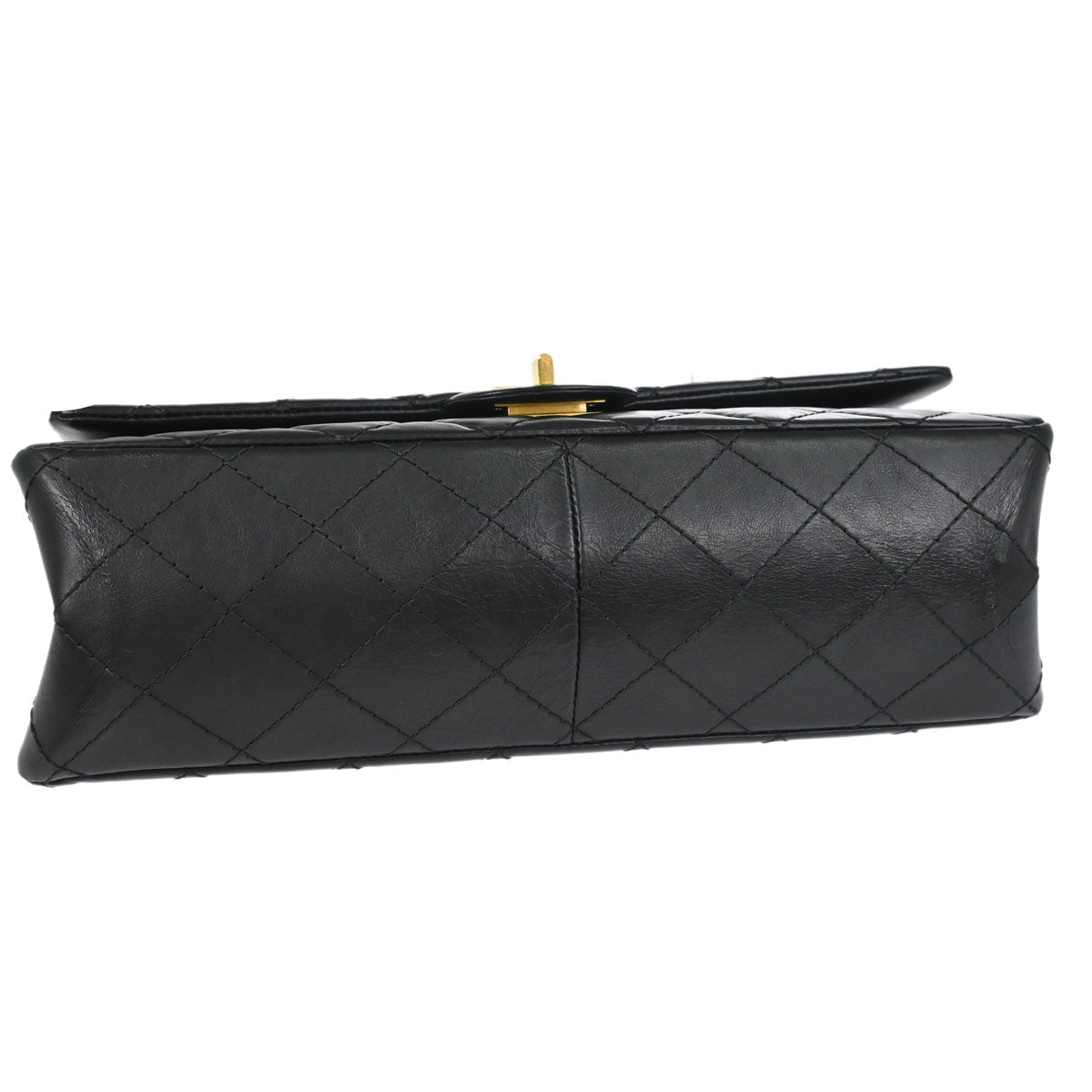 Chanel Black Calfskin 2.55 Double Flap Shoulder Bag