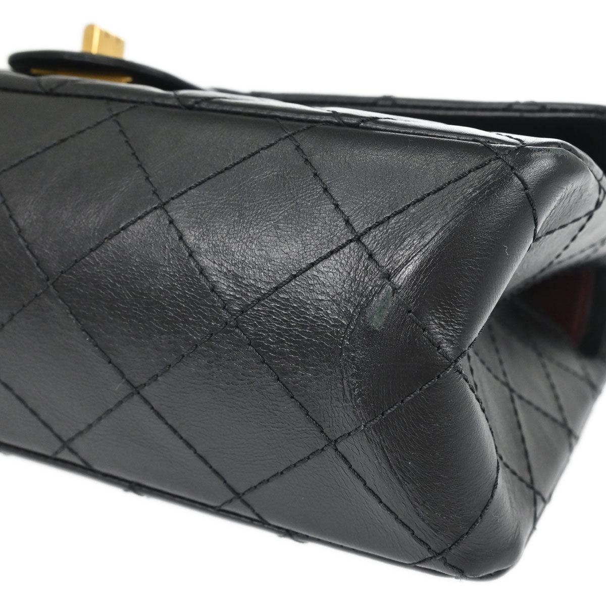Chanel Black Calfskin 2.55 Double Flap Shoulder Bag